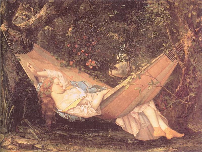 Courbet, Gustave The Hammock Sweden oil painting art